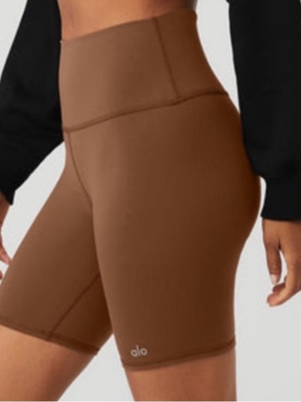 Alo Yoga Airbrush Biker Shorts Brown High Waist XS